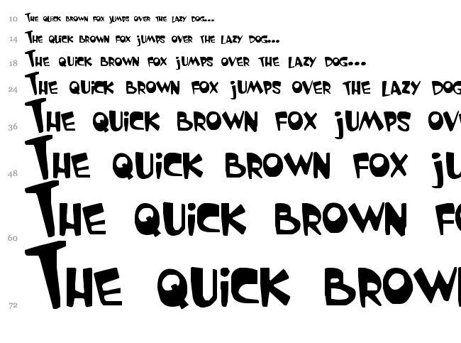 Garfield the Cat font waterfall